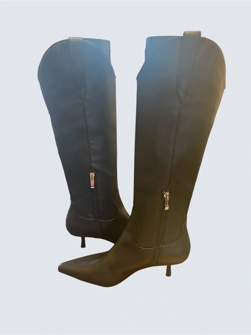Steven Madden Tall Pointed-Toe Black Women’s Size 7 Knee-High Boots